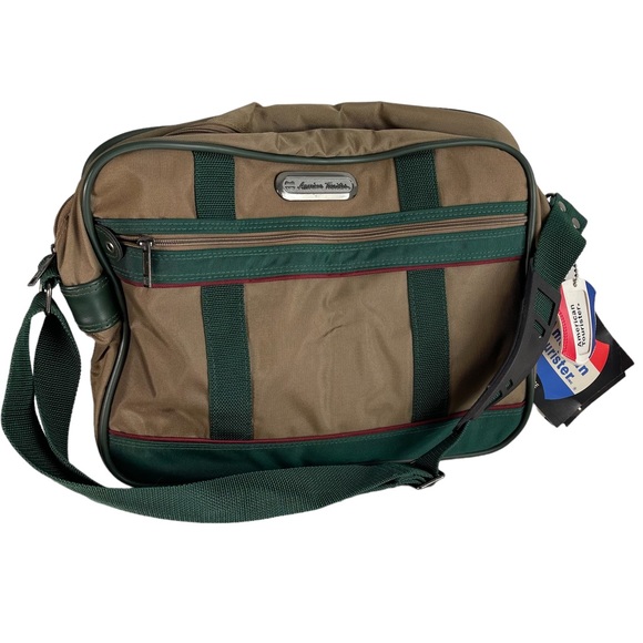 American Tourister Bags New American Tourister Shoulder Bag Spree Vintage Tan Green Carry On